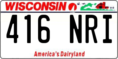 WI license plate 416NRI