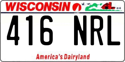 WI license plate 416NRL
