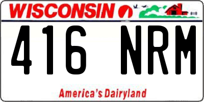 WI license plate 416NRM