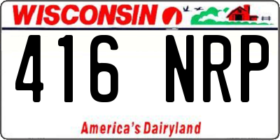 WI license plate 416NRP