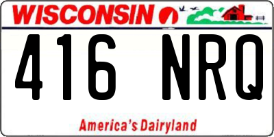 WI license plate 416NRQ