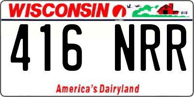 WI license plate 416NRR
