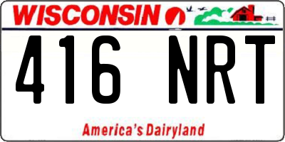 WI license plate 416NRT
