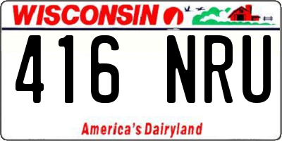WI license plate 416NRU