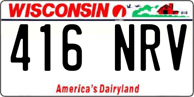 WI license plate 416NRV