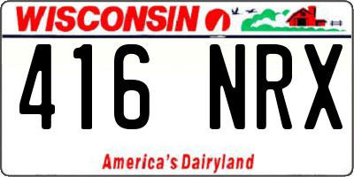 WI license plate 416NRX