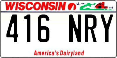 WI license plate 416NRY