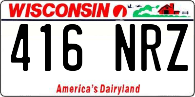 WI license plate 416NRZ