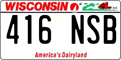 WI license plate 416NSB