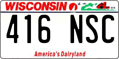 WI license plate 416NSC