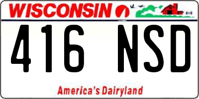 WI license plate 416NSD