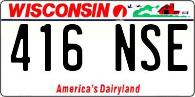 WI license plate 416NSE