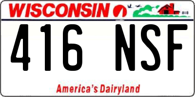 WI license plate 416NSF