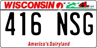 WI license plate 416NSG