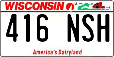 WI license plate 416NSH