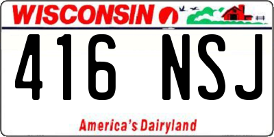 WI license plate 416NSJ