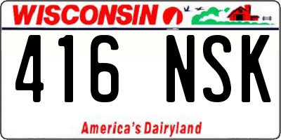 WI license plate 416NSK