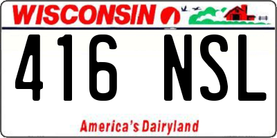 WI license plate 416NSL