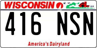 WI license plate 416NSN