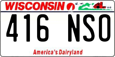 WI license plate 416NSO