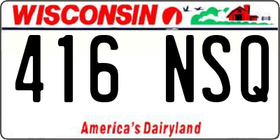 WI license plate 416NSQ