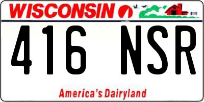 WI license plate 416NSR
