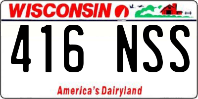 WI license plate 416NSS