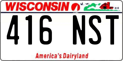 WI license plate 416NST