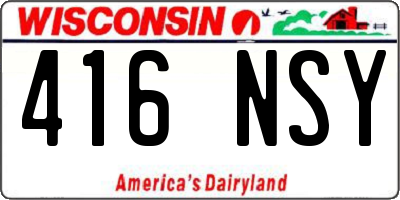 WI license plate 416NSY