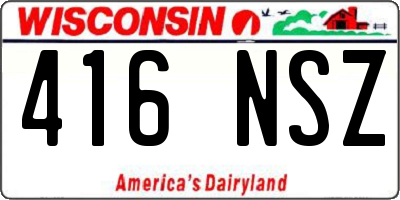 WI license plate 416NSZ