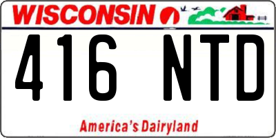 WI license plate 416NTD