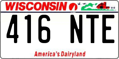 WI license plate 416NTE