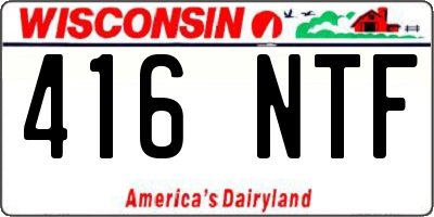WI license plate 416NTF