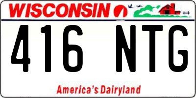 WI license plate 416NTG