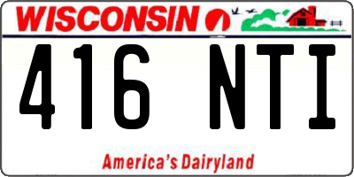 WI license plate 416NTI