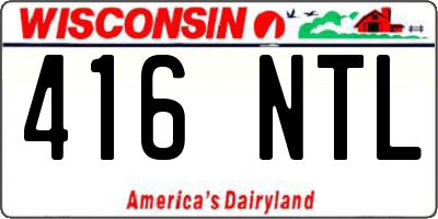 WI license plate 416NTL