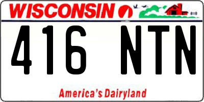 WI license plate 416NTN