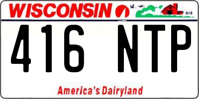 WI license plate 416NTP