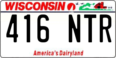 WI license plate 416NTR