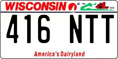 WI license plate 416NTT