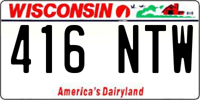 WI license plate 416NTW