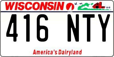 WI license plate 416NTY