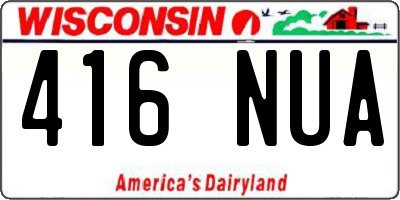 WI license plate 416NUA