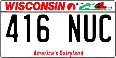 WI license plate 416NUC