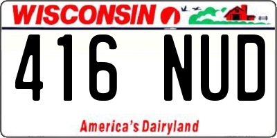 WI license plate 416NUD