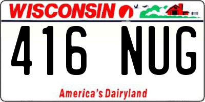 WI license plate 416NUG