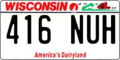 WI license plate 416NUH