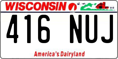 WI license plate 416NUJ