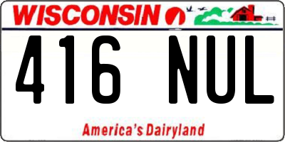WI license plate 416NUL