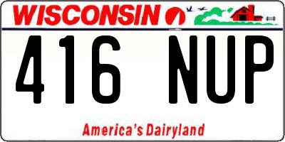 WI license plate 416NUP